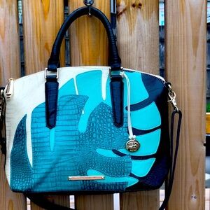 Brahmin Blue and Black Shoulder Bag